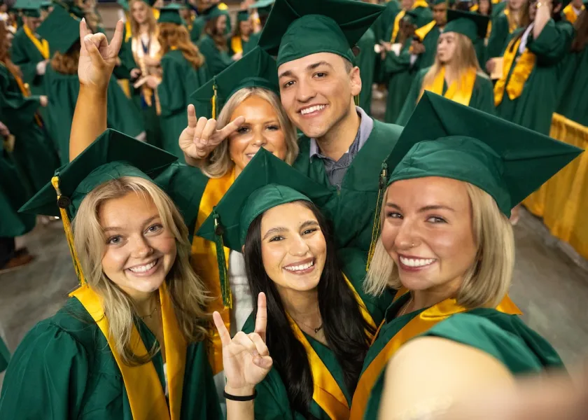 NDSU students taking a selfie.