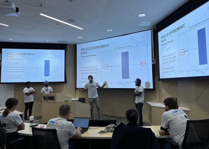 Students at previous AgTech Hackathon.