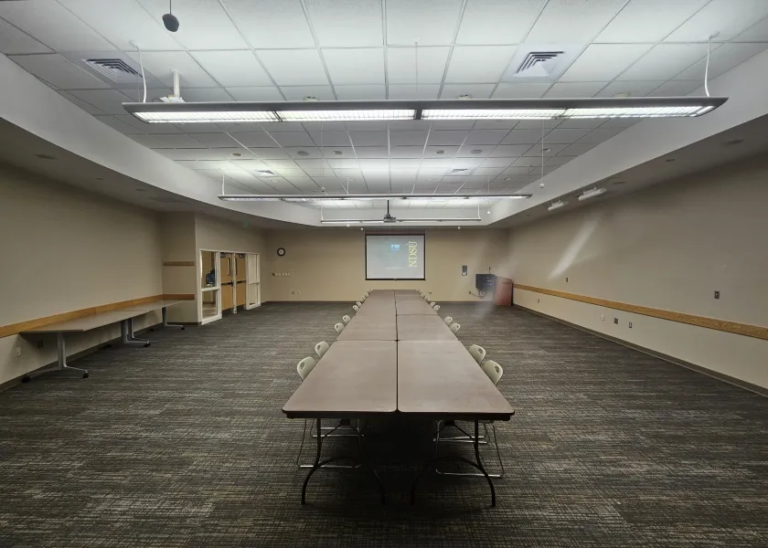Hidatsa Room with closed rectangle seating arrangement