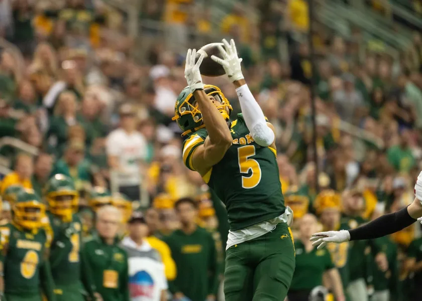 Bryce Lance catching a football.