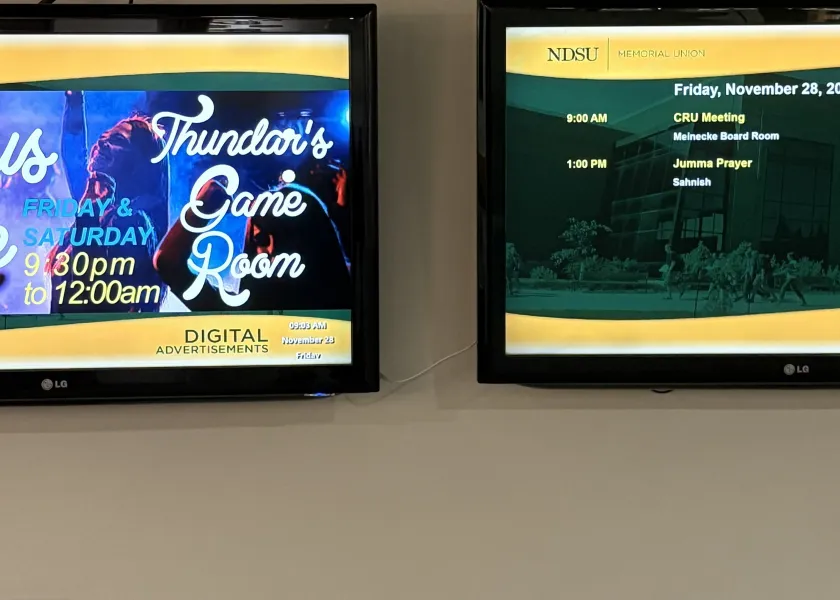 Memorial Union promotional monitors