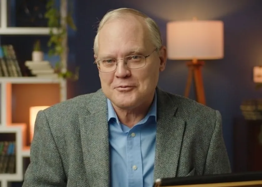 Historian Ted Davis at a desk.