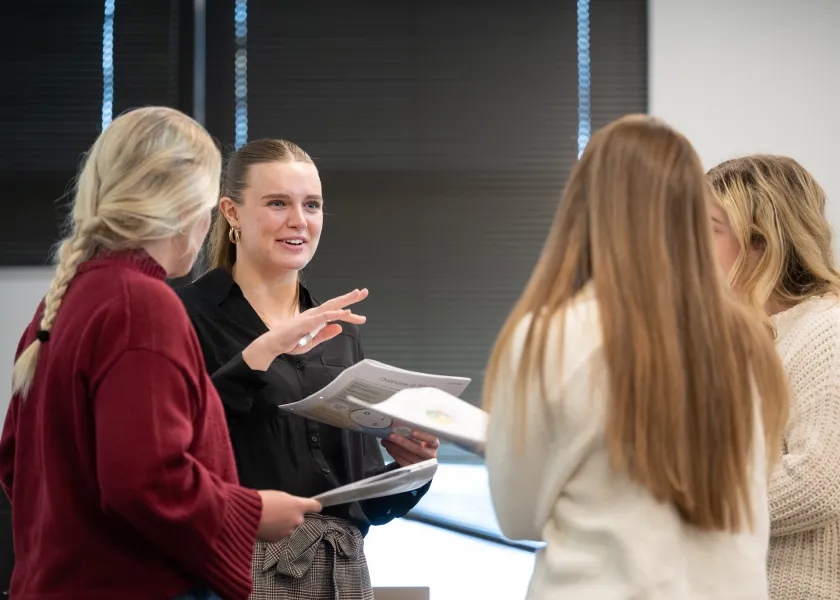 students in group discussion