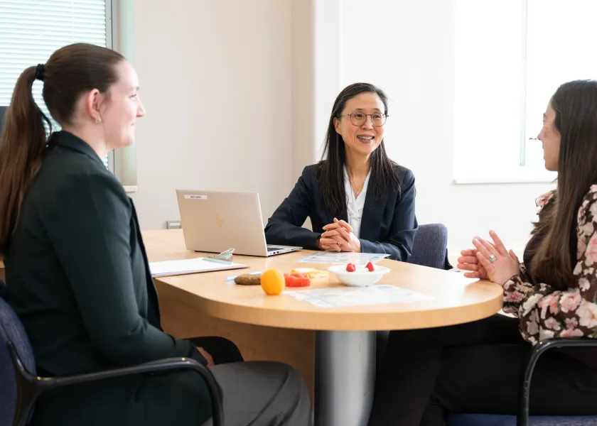 NDSU University Distinguished Professor Yeong Rhee working with her students