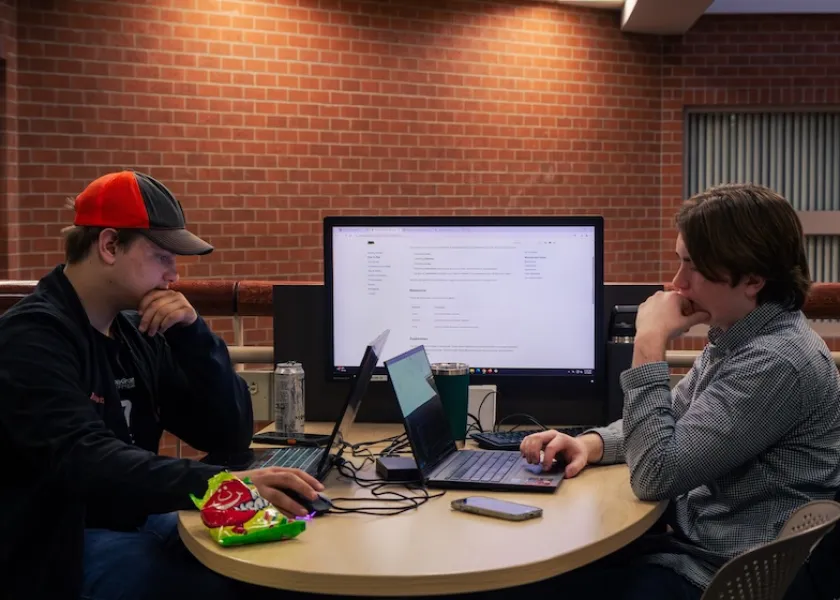 A pair of students compete at the Byte-le Royale.