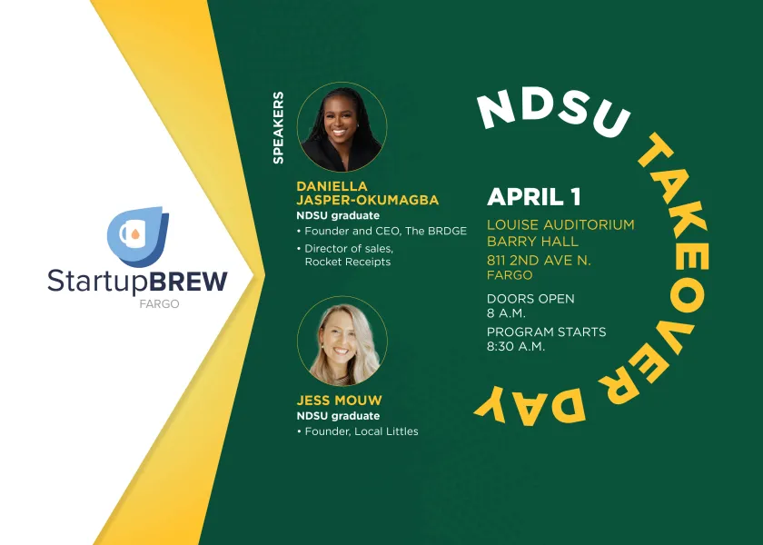 StartupBrew NDSU Takeover Day happens April 1, 2026