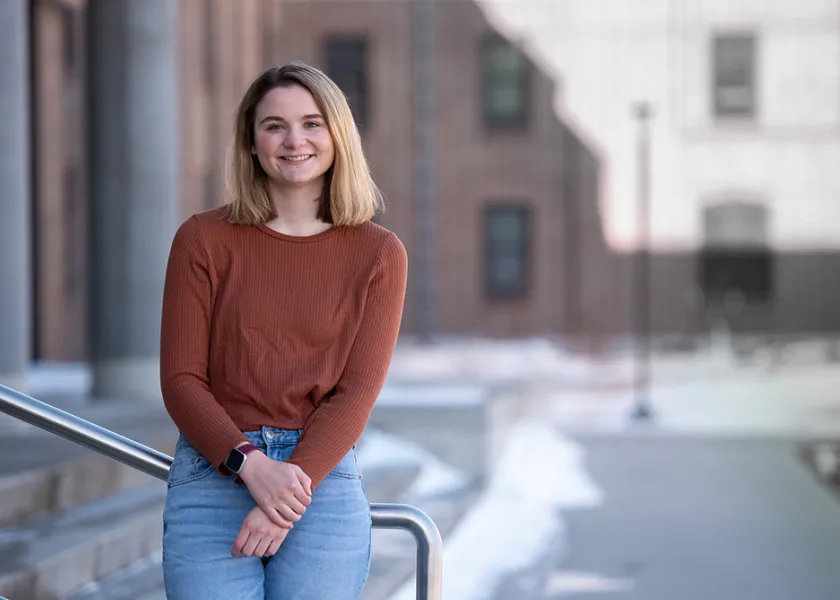 NDSU student on campus