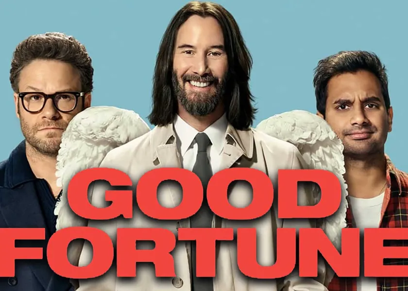 Good Fortune with three actors staring at camera