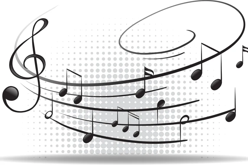 treble clef and musical notes