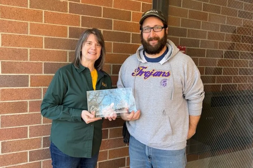 Laura Mahrer with Core Values Award