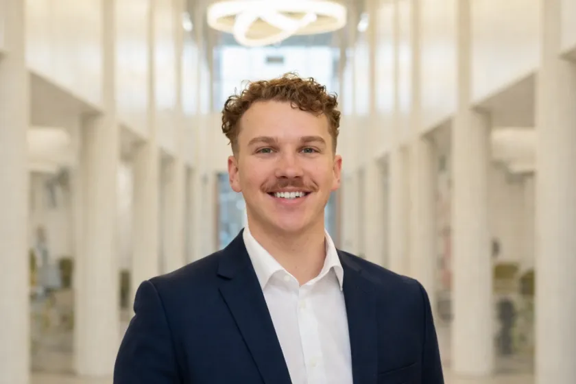 NDSU alum Corey Wilmer poses for a photo.