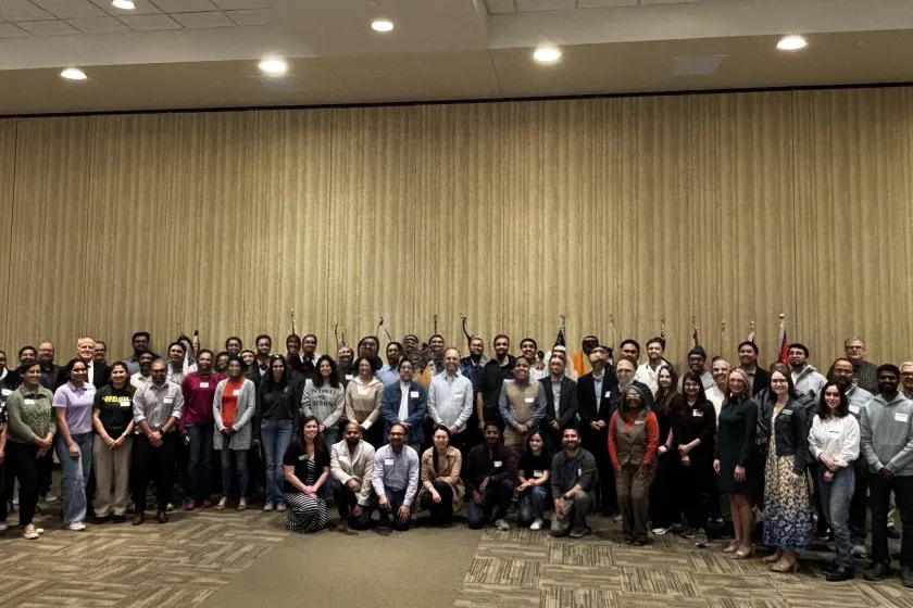 Attendees of the Scholar Recognition event pose for a group photo.
