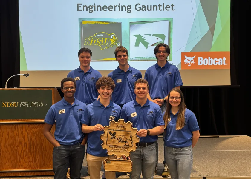 NDSU engineering students pose for a photo.