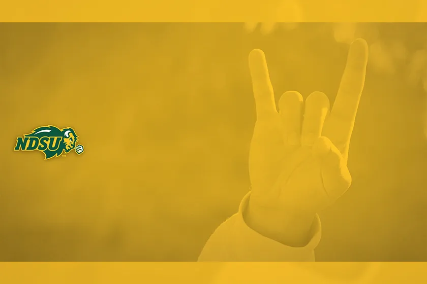 preview graphic of a desktop wallpaper of a hand doing the Bison Horns up sign