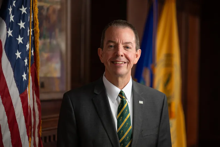 President Marshall Stewart in the NDSU President office