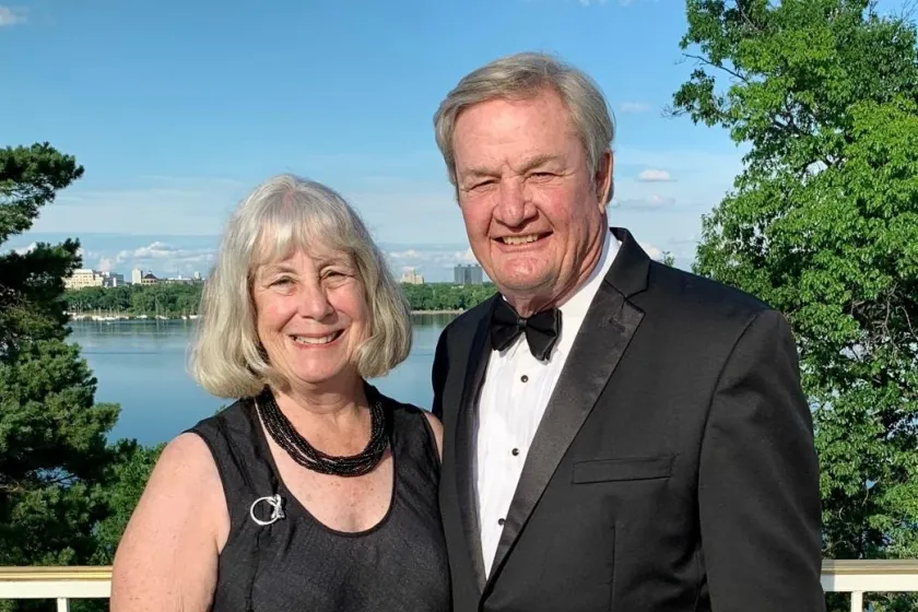 Jack and Betsy Dalrymple pose for a photo together.