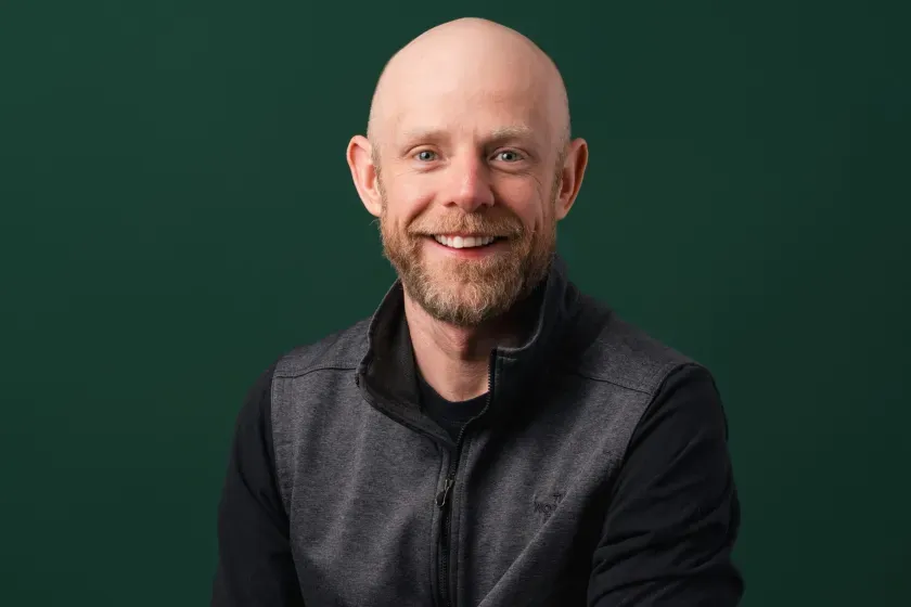 NDSU assistant professor of agribusiness and applied economics, Thomas Krumel, poses for a photo.