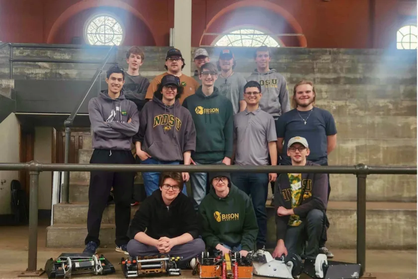 The NDSU Robotics team poses for a photo at the Robobrawl Quarterfinals.