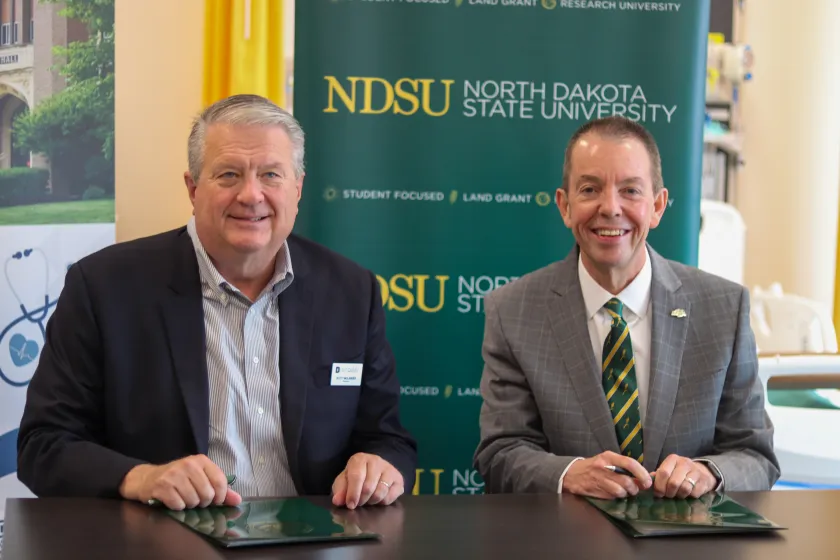 DSU President Scott Molander and NDSU President Marshall Stewart.