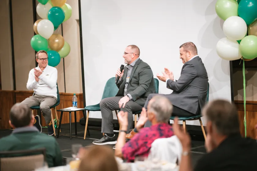 NDSU Foundation President/CEO John Glover and NDSU Athletics Director Matt Larsen. 