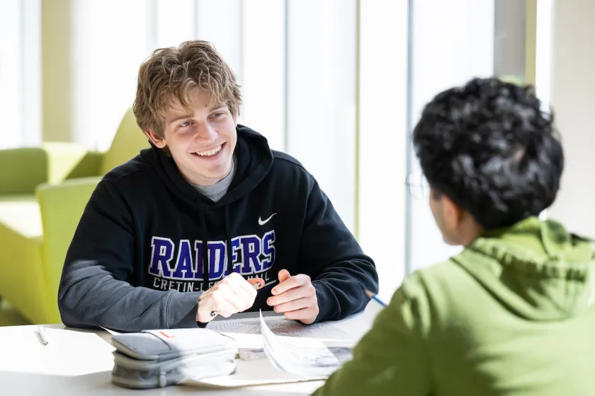 students working together during class