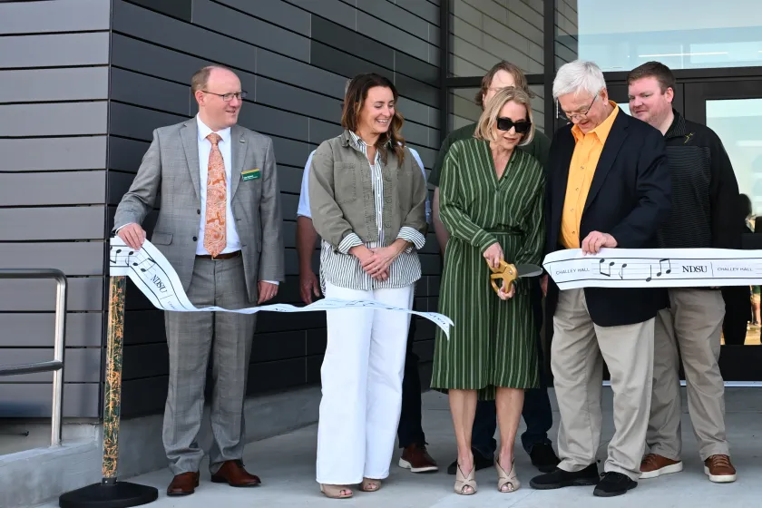 NDSU community members celebrate the Challey Hall dediciaton.