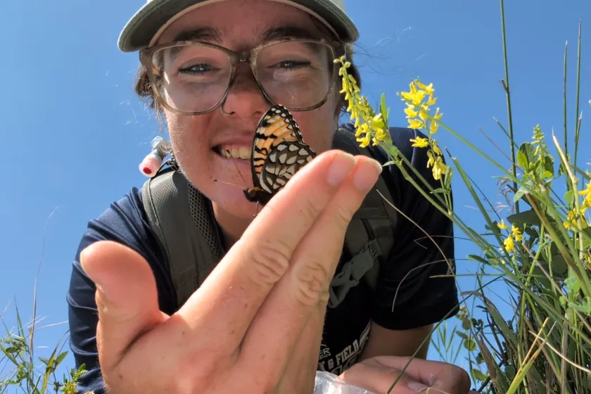 Taleigh Adrian with butterfly on hand