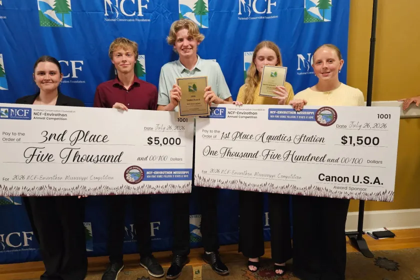 Bismarck High with their 3rd place national award and their 1st place aquatics trail test award.