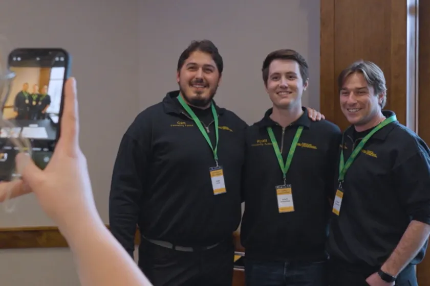 NDSU students pose for a photo
