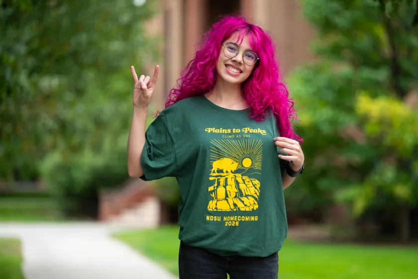 Isabella Martinez showing off this year's Homecoming shirt
