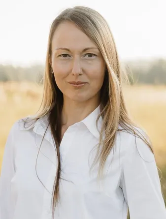 photo of woman with a yellow backdrop