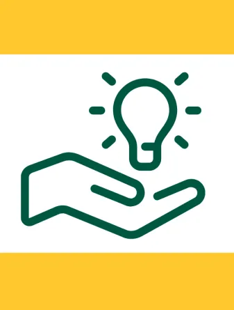 Hand holding out a lightbulb