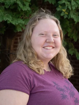 Rachel smiling at the camera