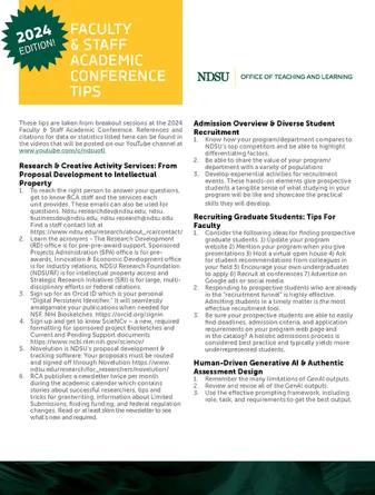 Faculty & Staff Academic Conference Tips
