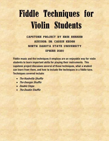 Capstone Projects - Fiddle Techniques for Violin Students