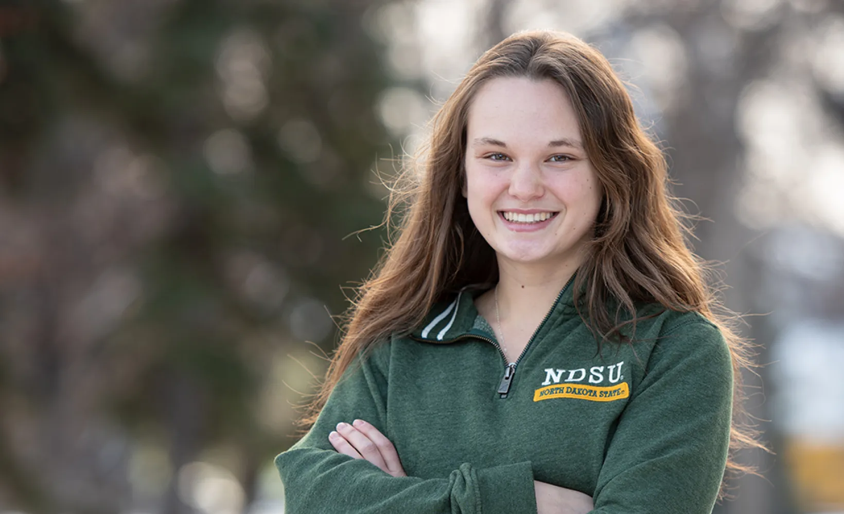 Smiling female student.