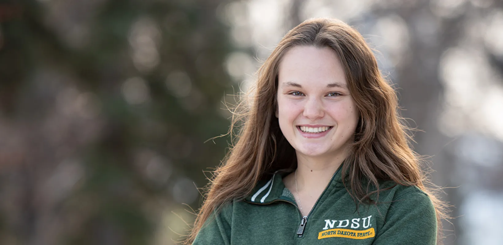 Smiling female student.
