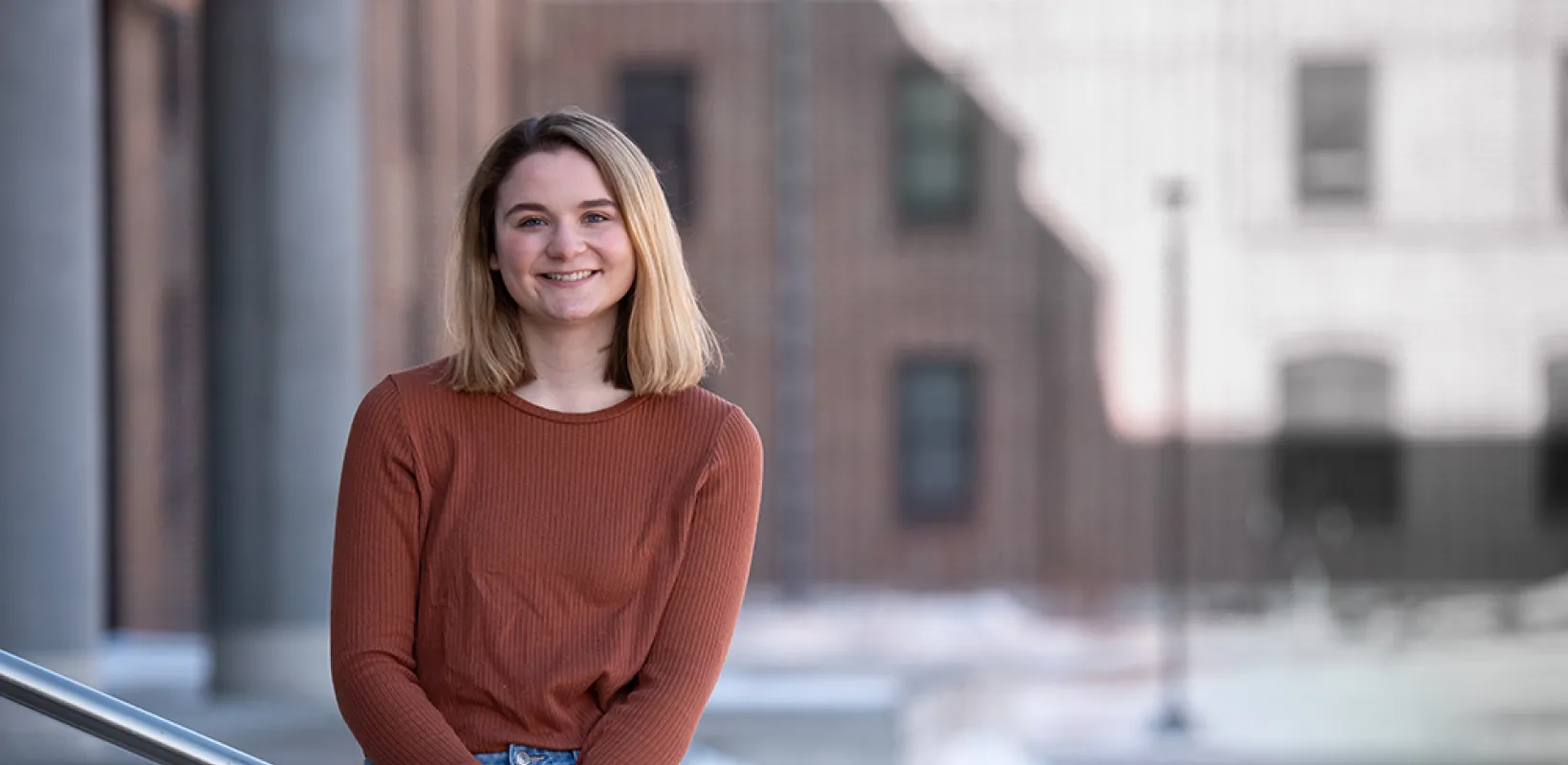 NDSU student on campus