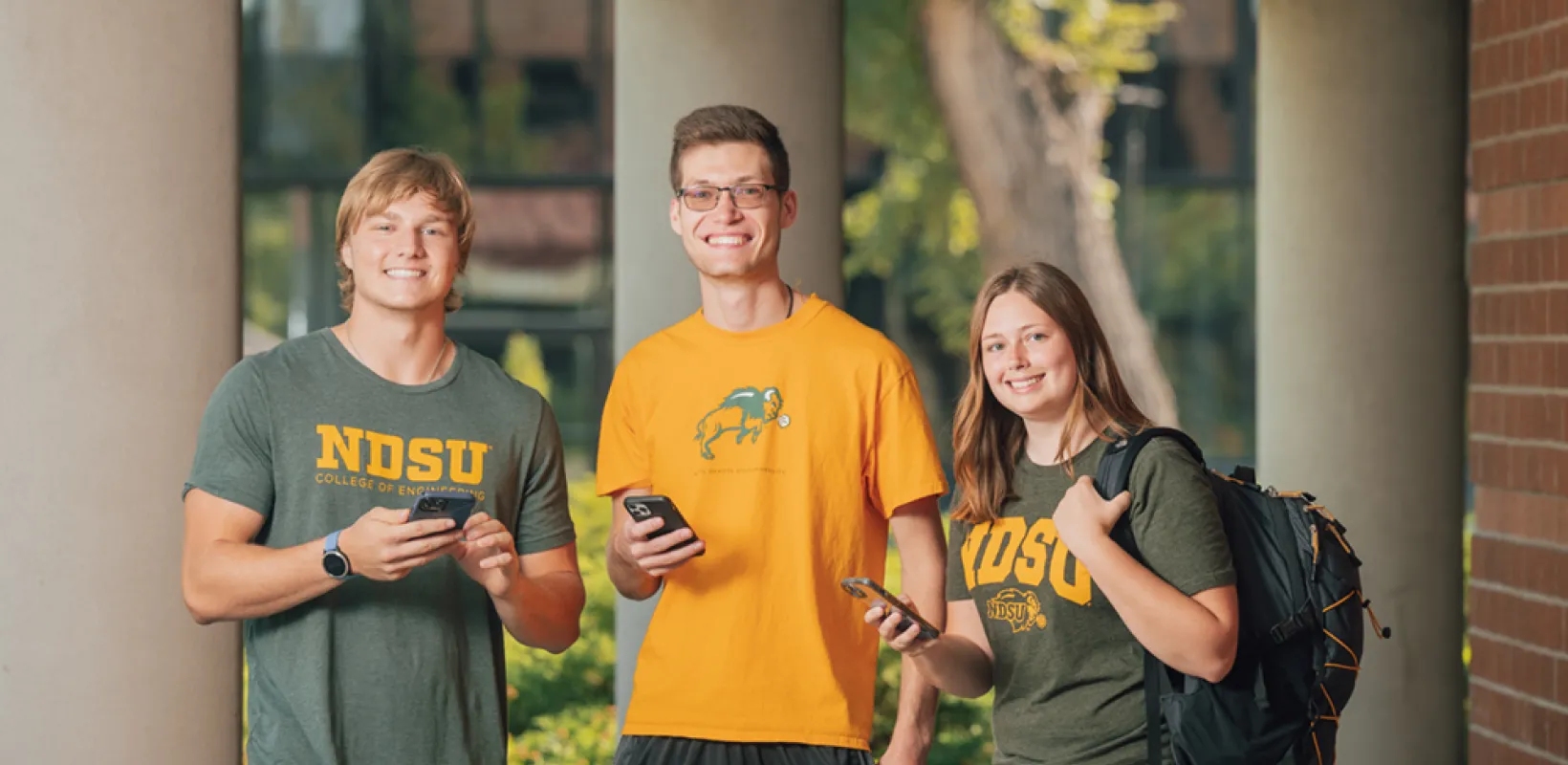 NDSU students talking on campus