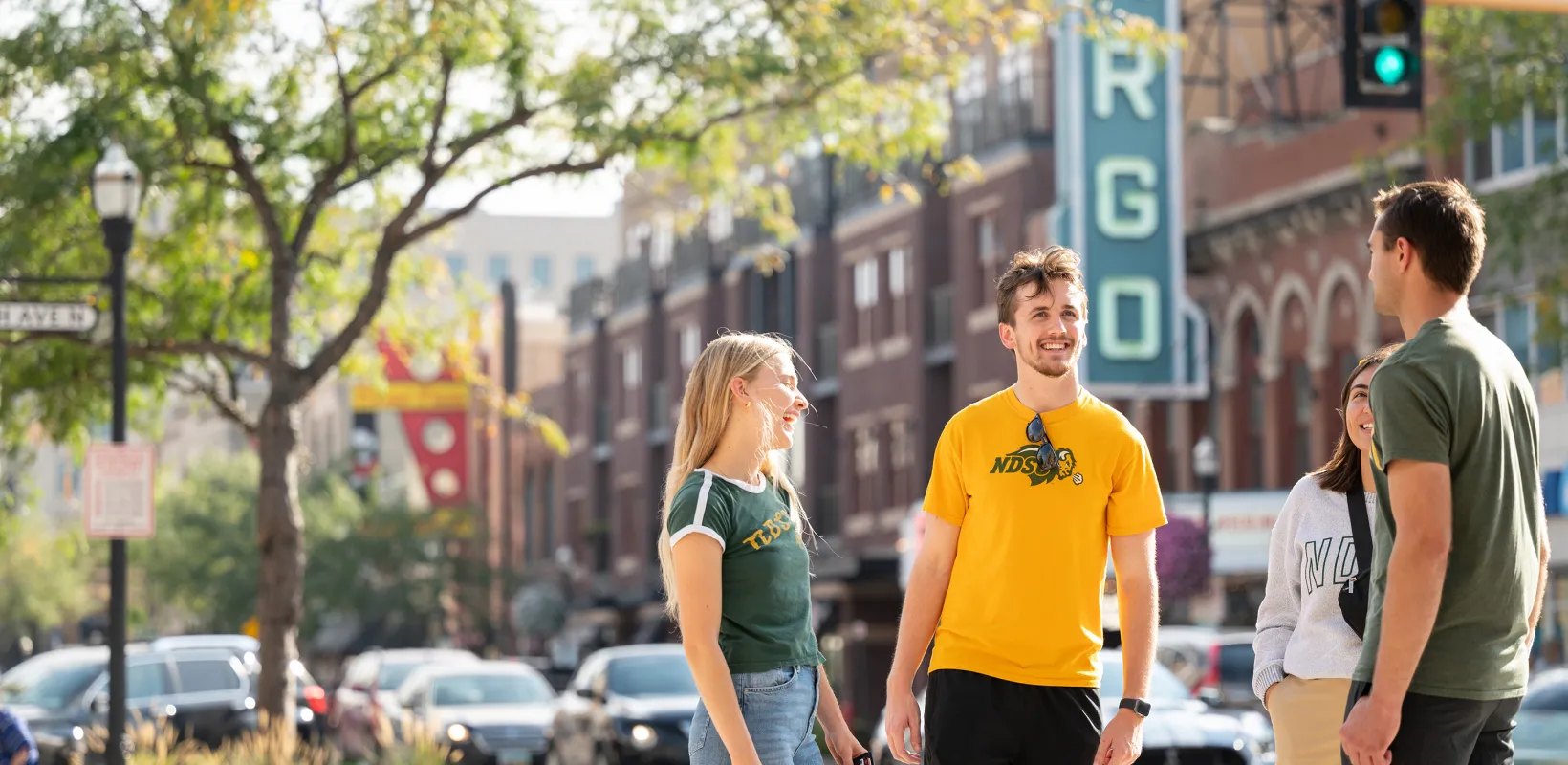 Students in downtown Fargo