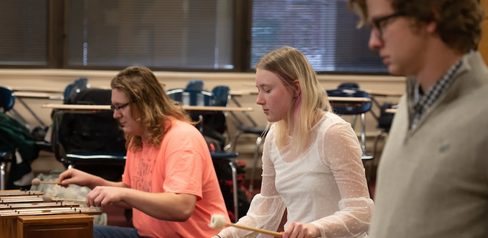 students playing musical instruments