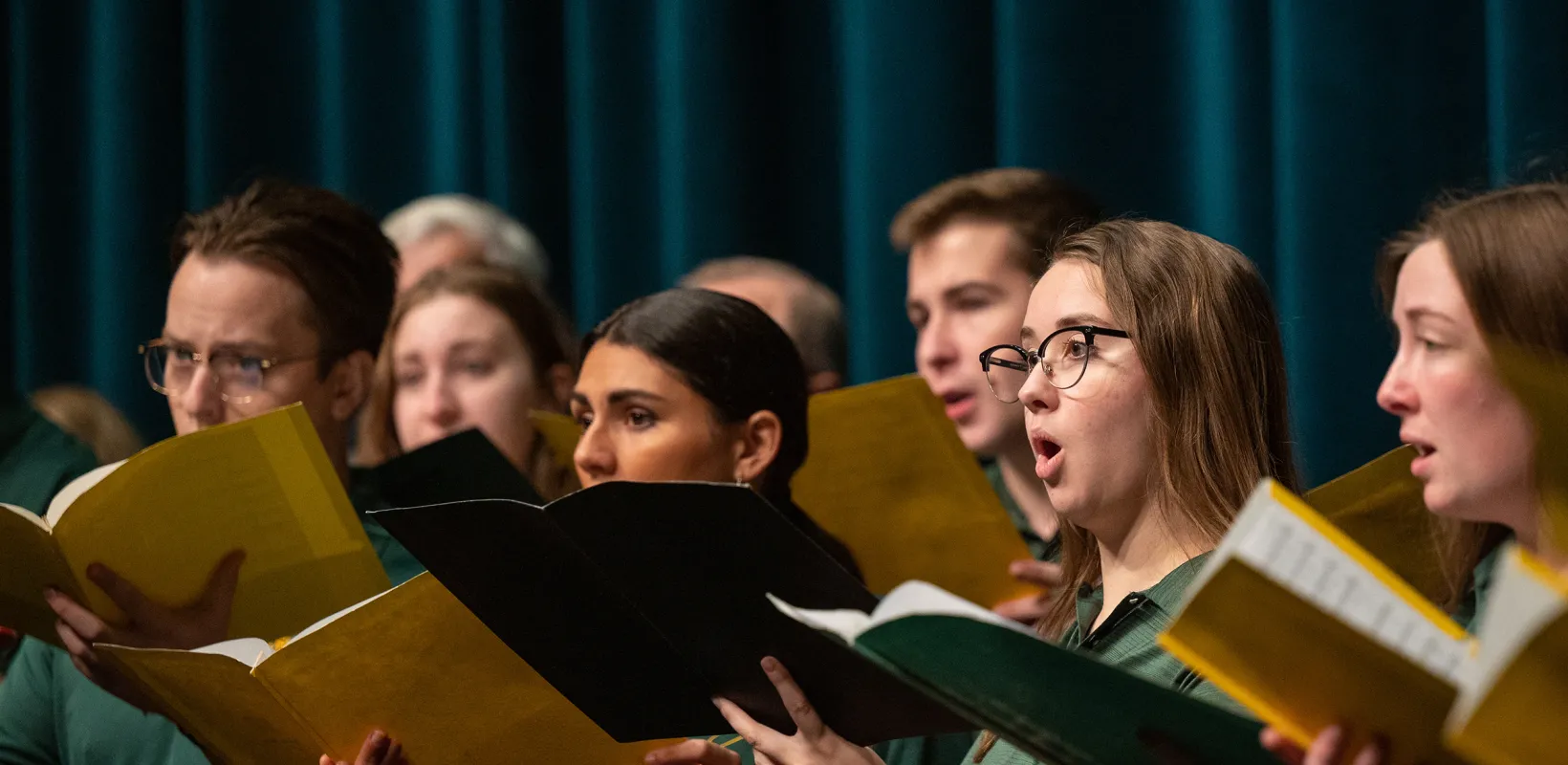 students singing in a choir