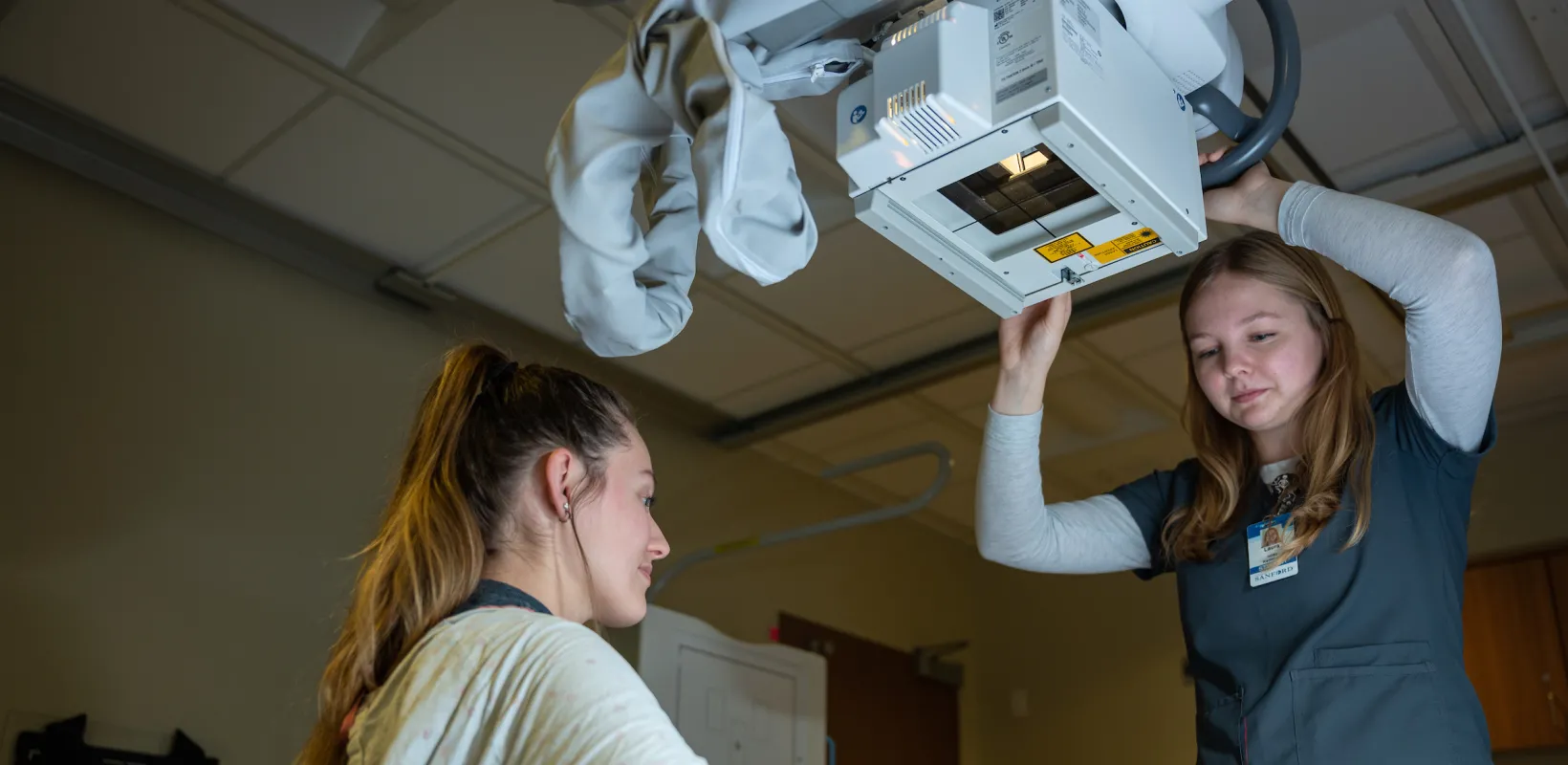 student taking an x-ray