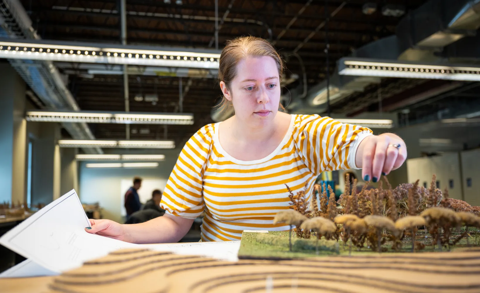 Landscape Architecture student working on a landscape modeling project