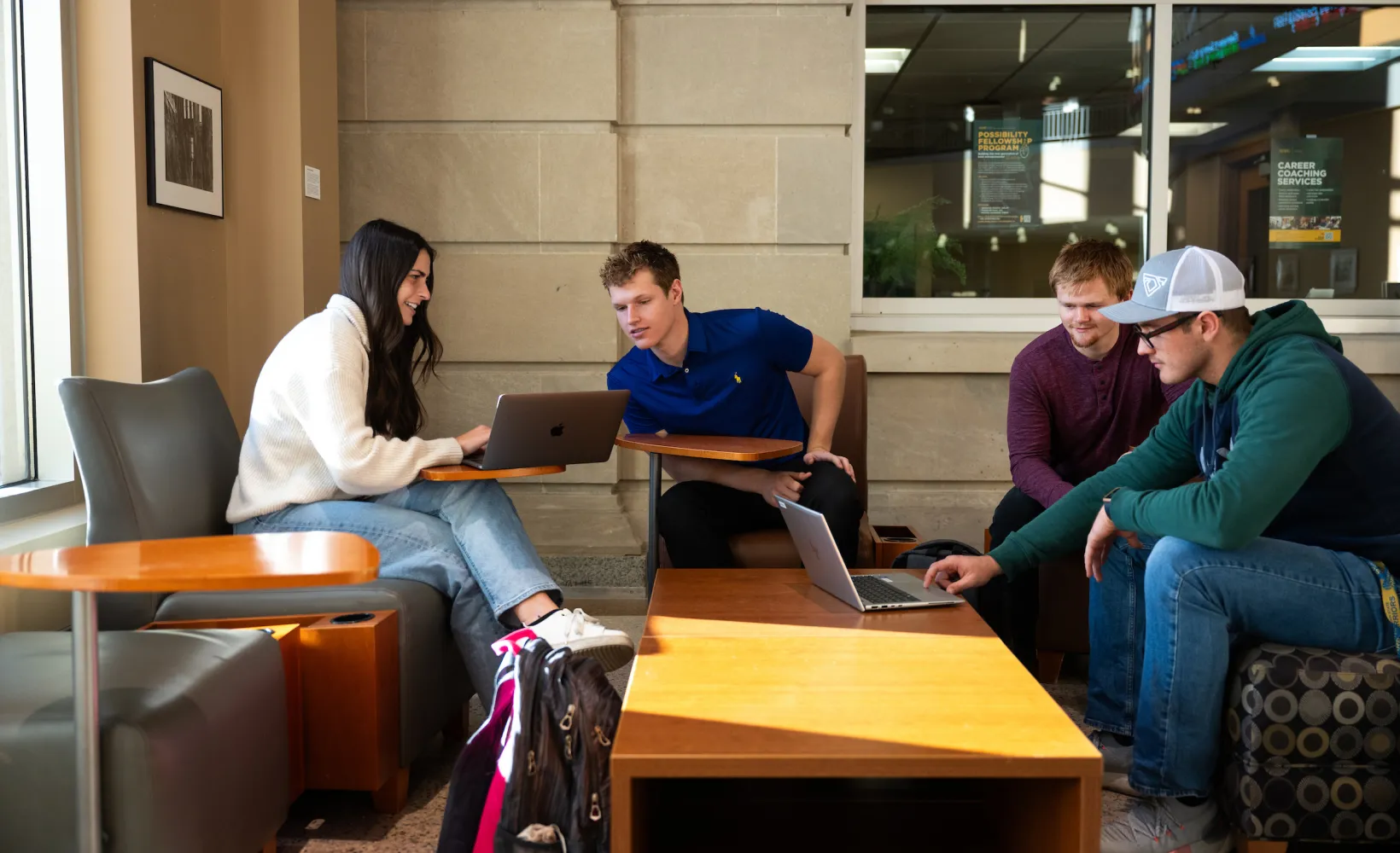 students studying in Barry Hall
