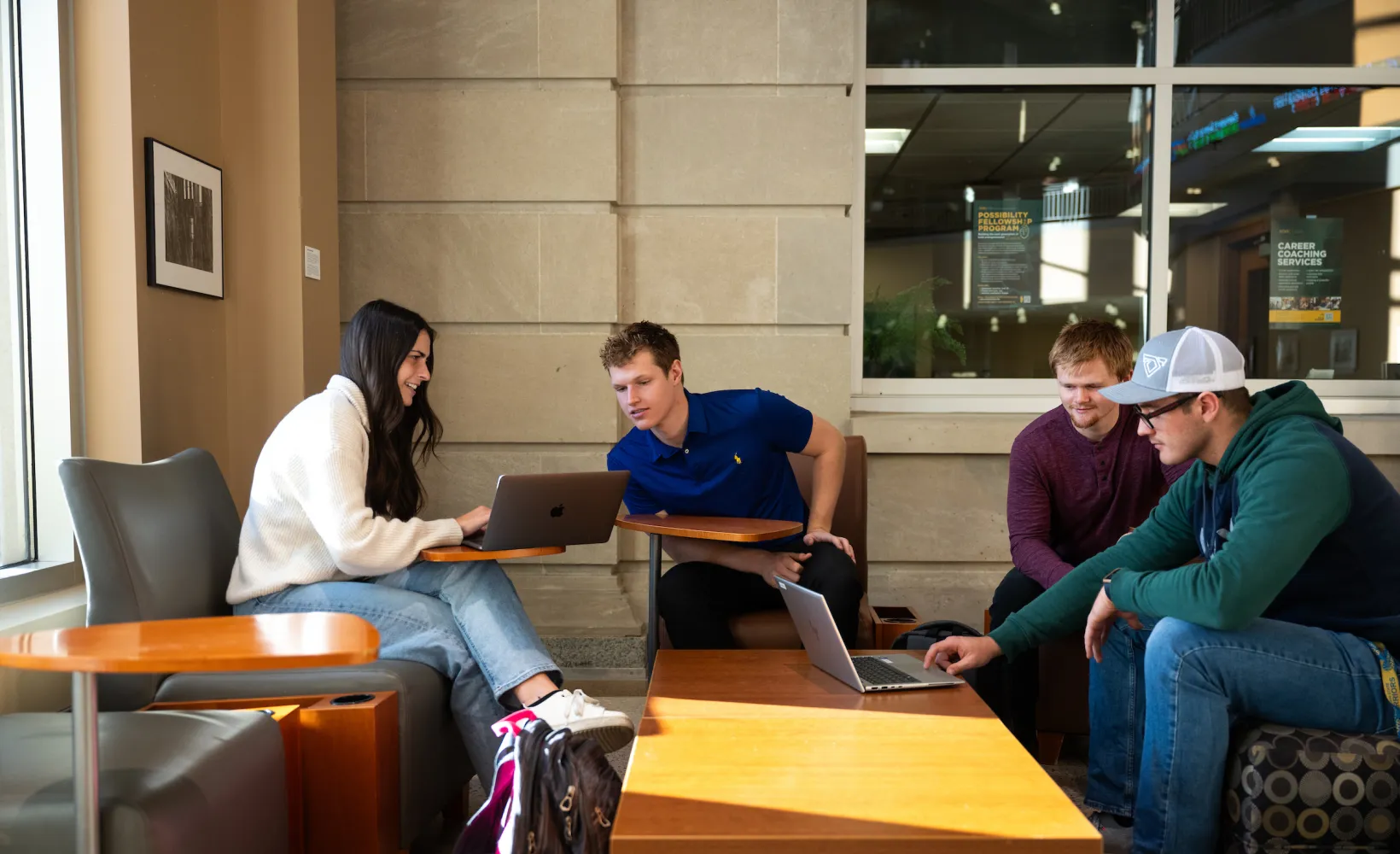 students studying in Barry Hall
