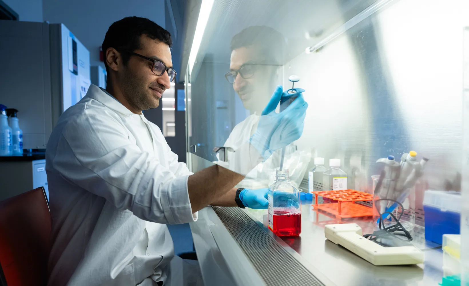 chemistry student doing research in the lab