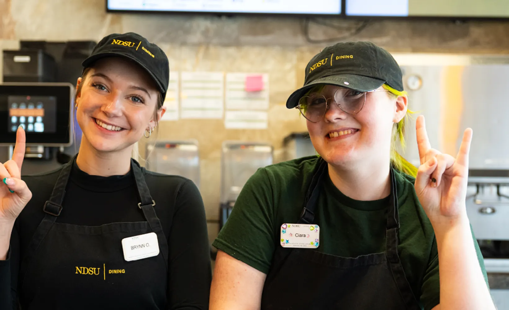 Student employees at the Bison Beanery