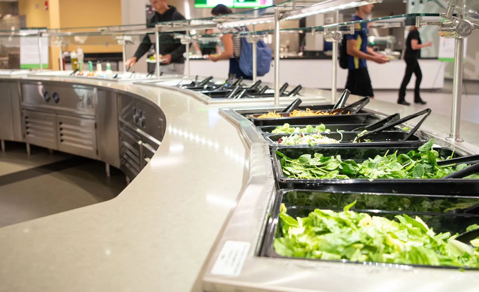 Salad bar close up view at West Dining Center