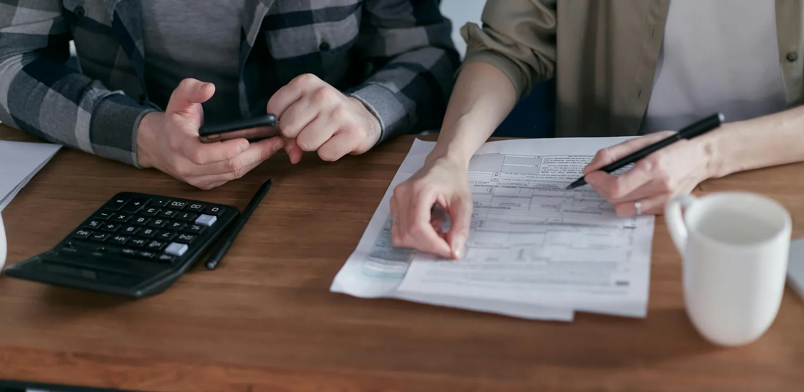 students filling out a tax form